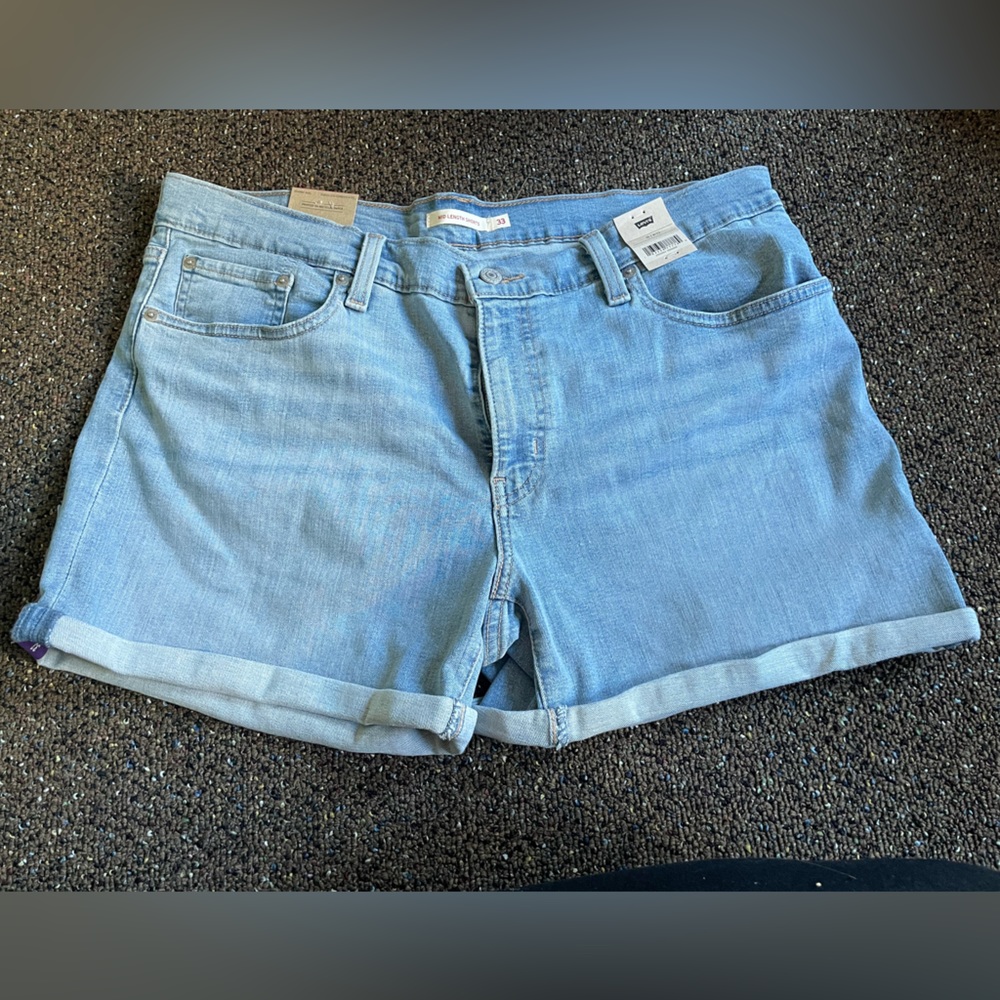 Levi’s - Size 16 - Mid Length Blue Jean Shorts, Mid Rise